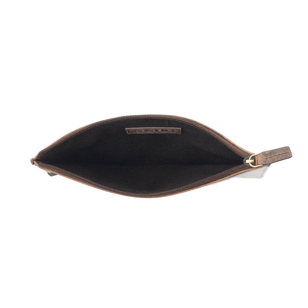 Hayride Hair-On Hide & Leather Pouch – Midnight Black