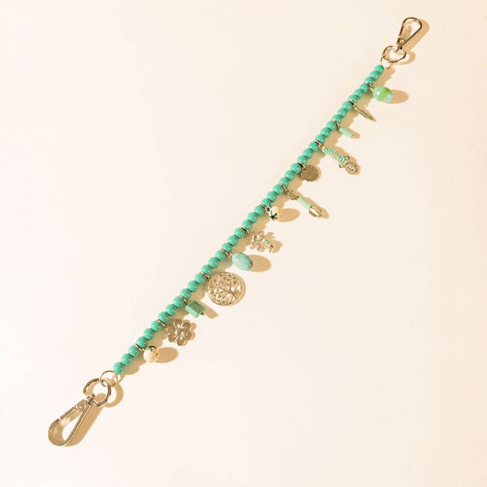 Desert Oasis Turquoise Beaded Bag Charm Chain