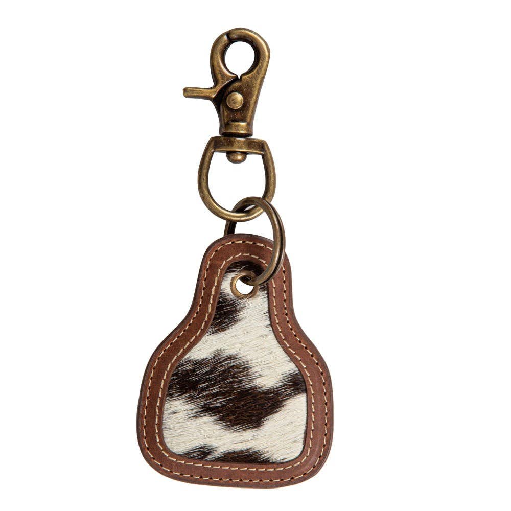 Pony Brook Hair-On Hide Key Fob – Black & White