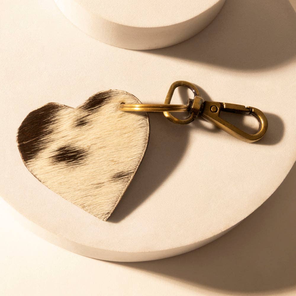 Carved Heart Handtooled Leather Key Fob – Dark Brown