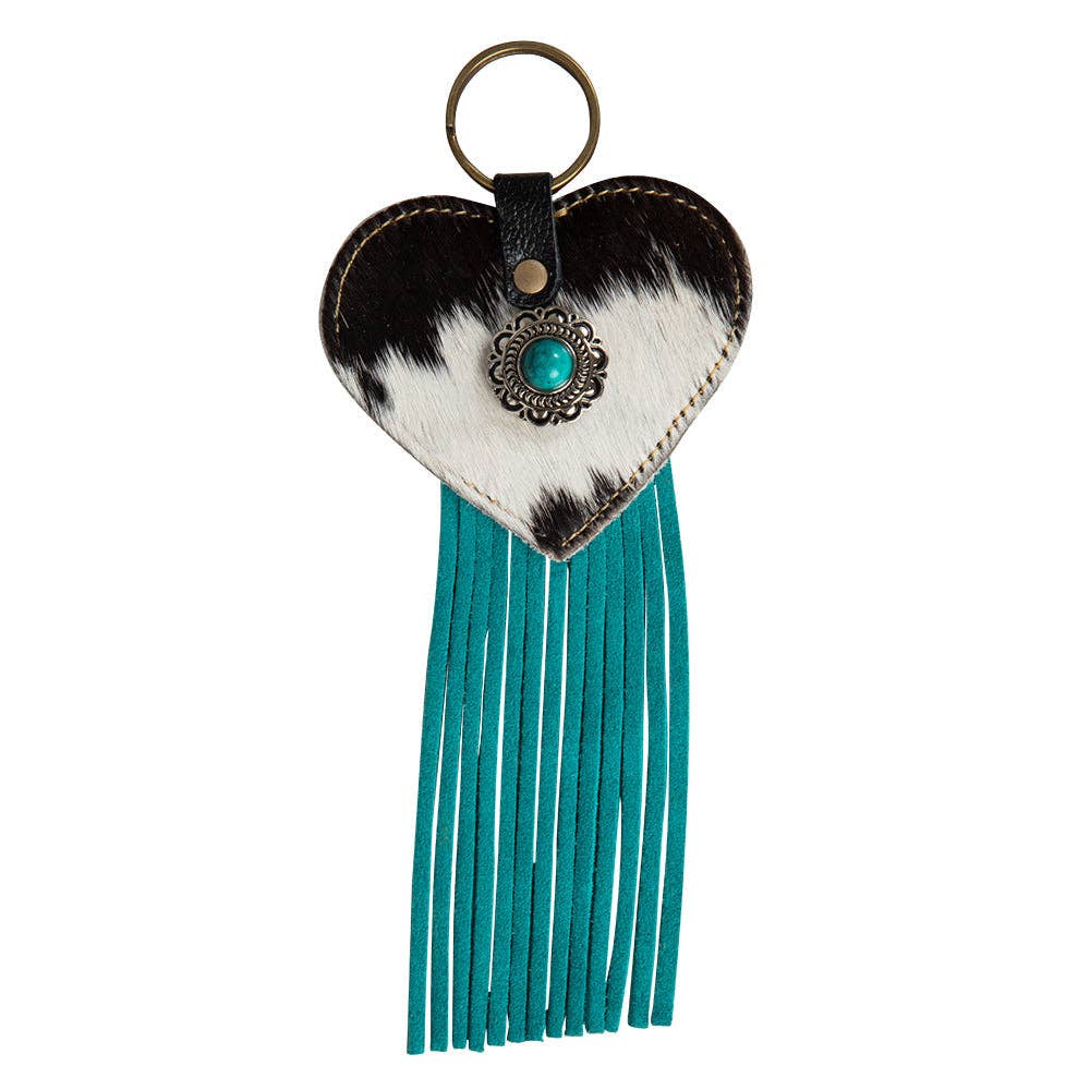 Priceless Love Hair-On Hide Fringed Key Fob