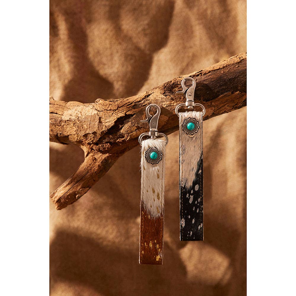 Concho Delight Hair-On Hide Key Fob