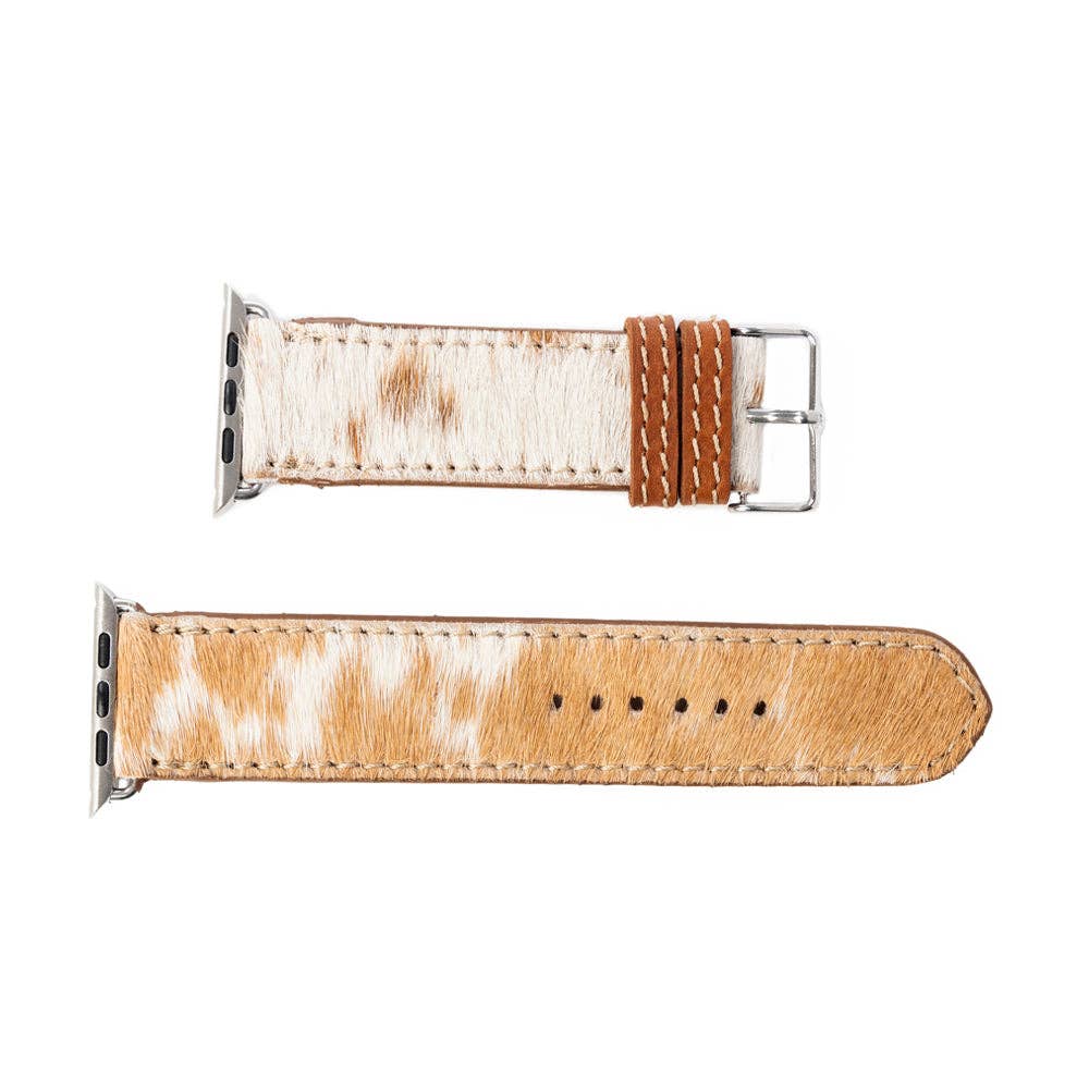 Palomino Plains Hair-On Hide Watch Band — White