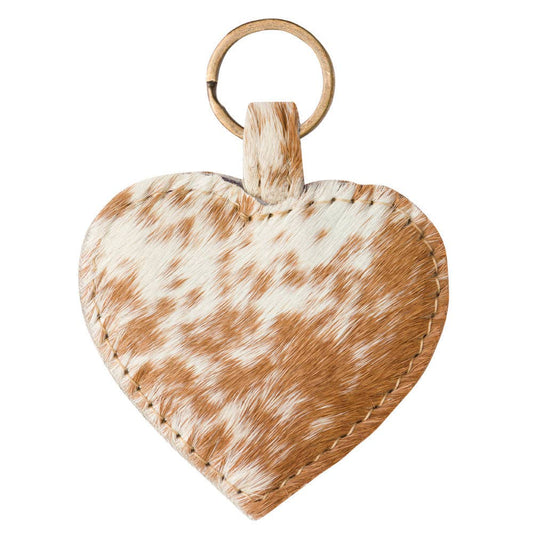 Infatuation Hair-On Hide Heart Keychain