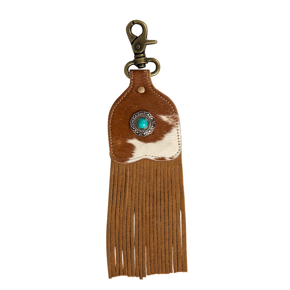 Pastureland Hair-On Hide Fringed Key Fob