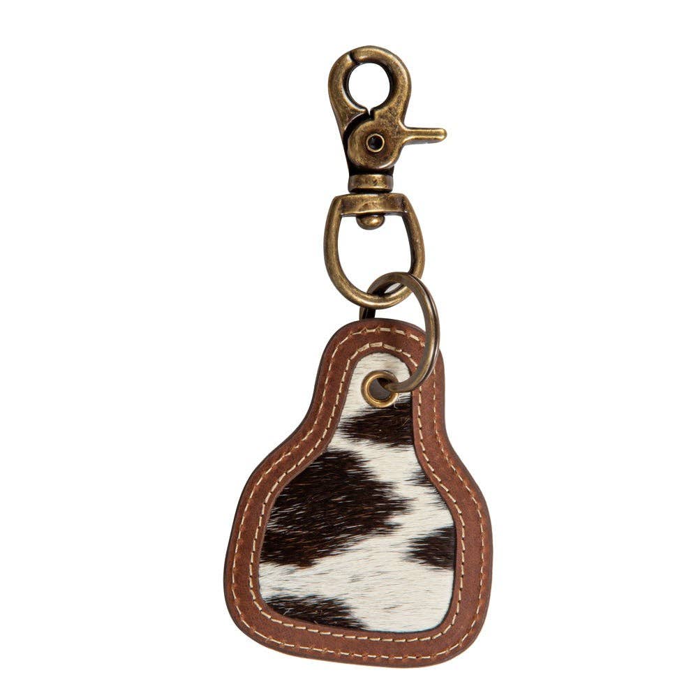 Pony Brook Hair-On Hide Key Fob – Black & White