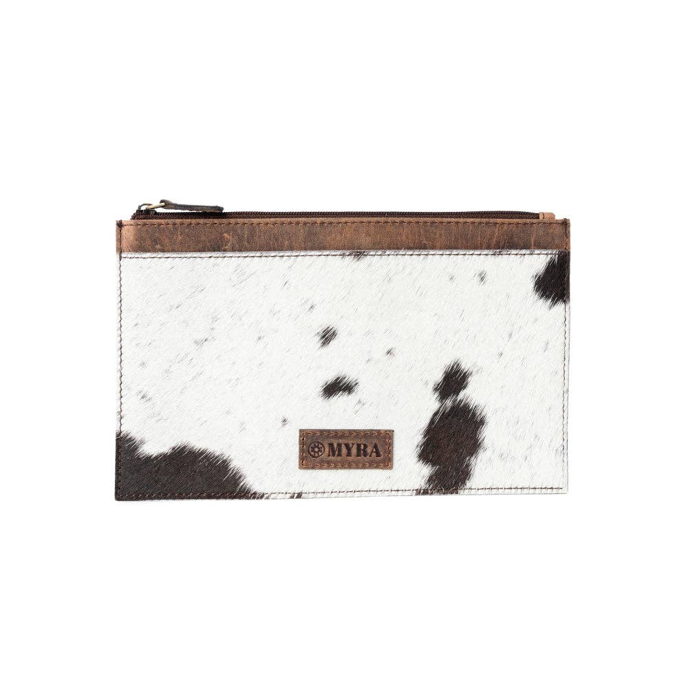 Hayride Hair-On Hide & Leather Pouch – Midnight Black