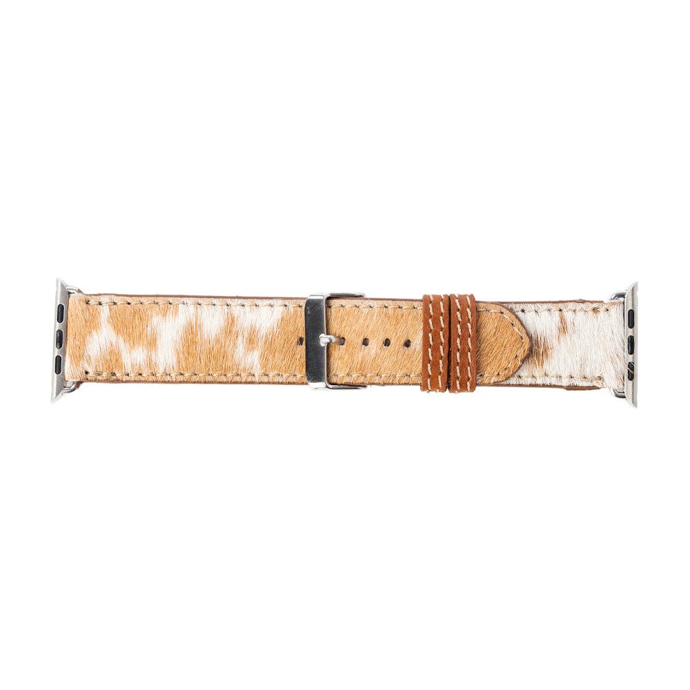 Palomino Plains Hair-On Hide Watch Band — White