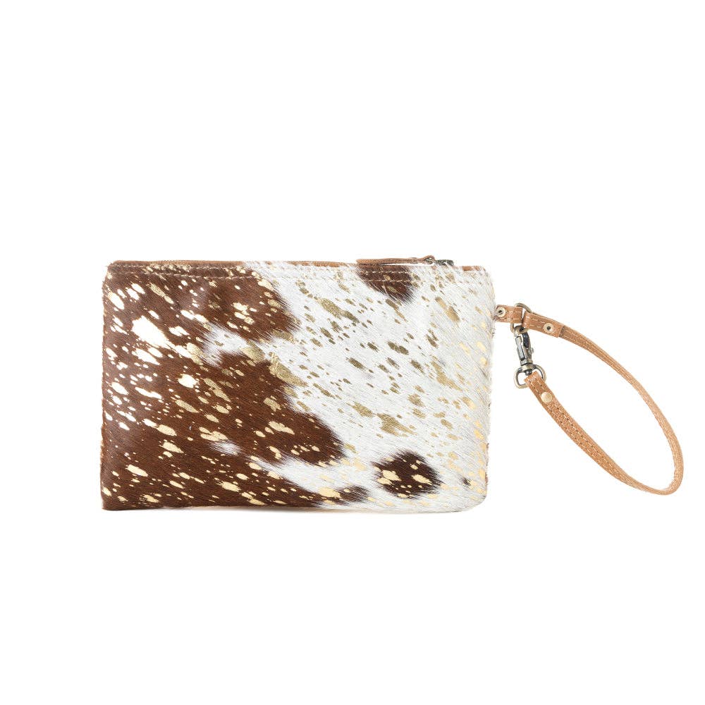Stardust Pony Western Wristlet- brown foil hairon