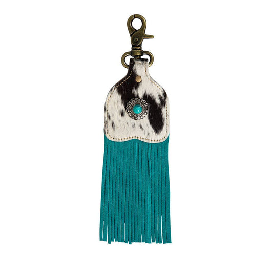 Running River Hair-On Hide Fringed Key Fob