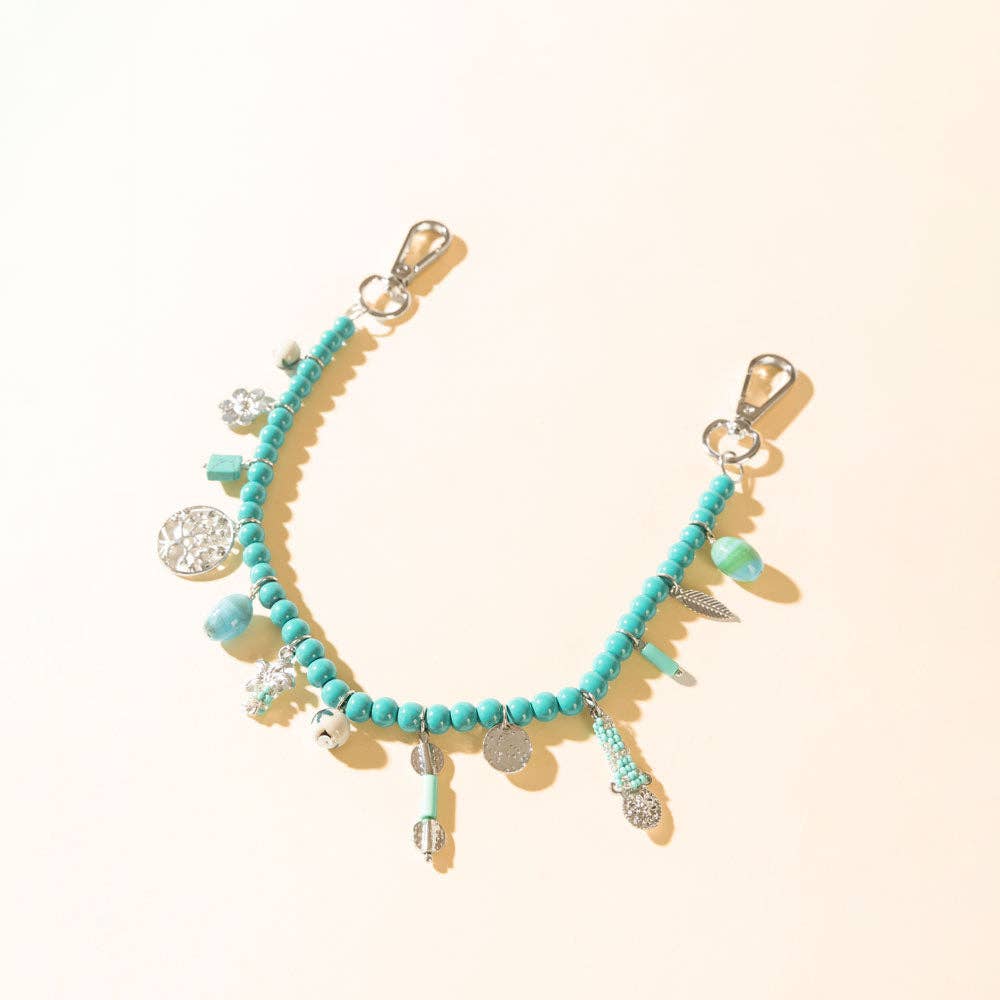 Desert Oasis Turquoise Beaded Bag Charm Chain