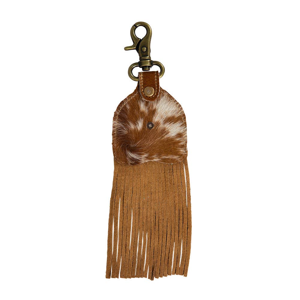 Pastureland Hair-On Hide Fringed Key Fob