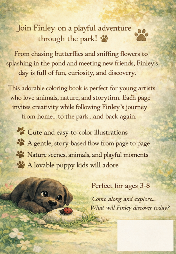 The Little Adventures of Finley Coloring Book: A Day at the Park