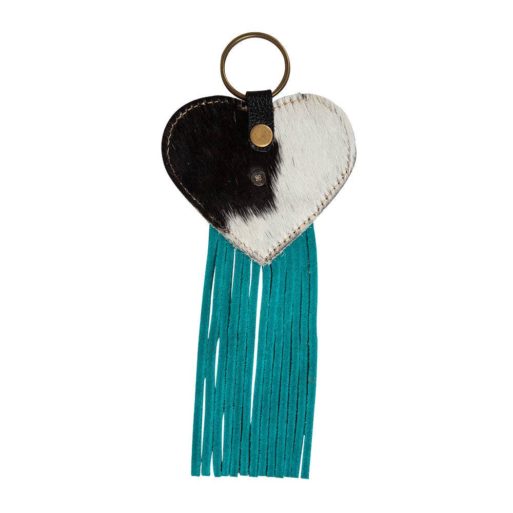 Priceless Love Hair-On Hide Fringed Key Fob