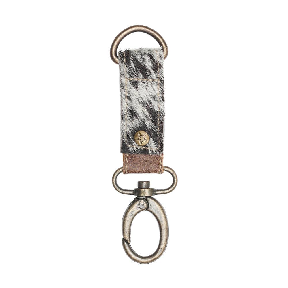 Hair-On Cowhide Key Fob – Black & White