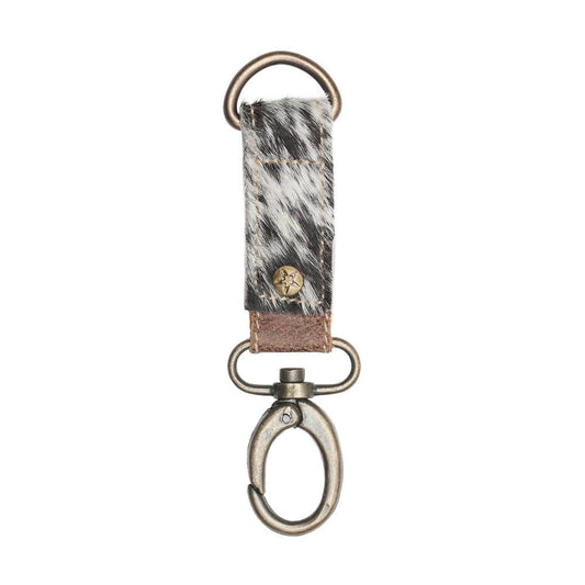 Hair-On Cowhide Key Fob – Black & White