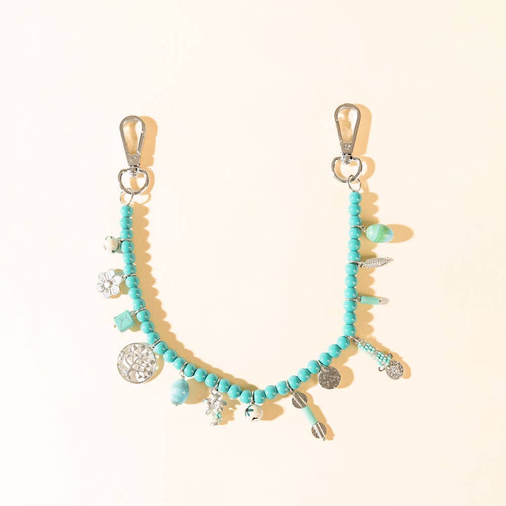 Desert Oasis Turquoise Beaded Bag Charm Chain