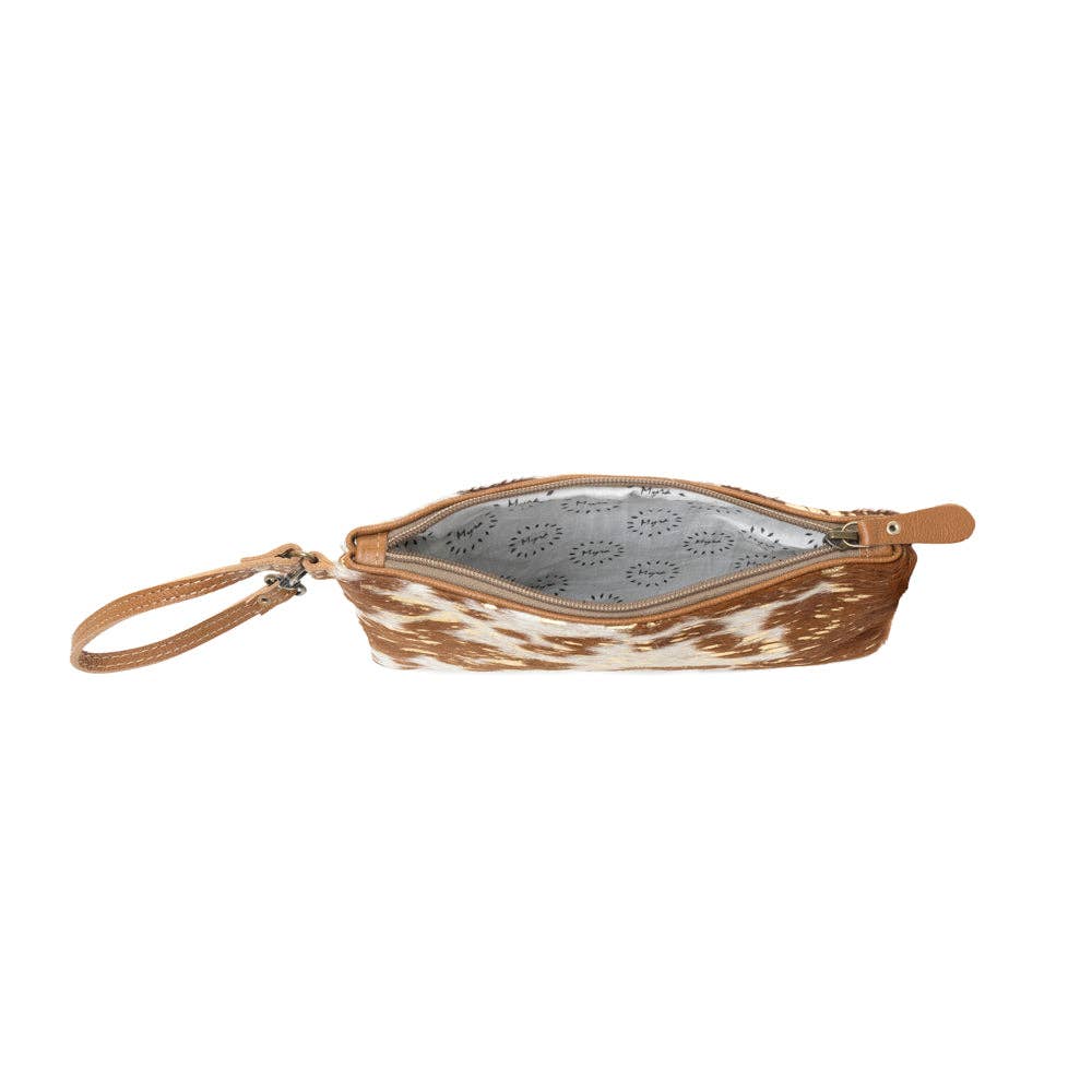 Stardust Pony Western Wristlet- brown foil hairon