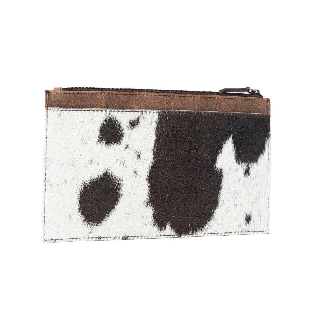 Hayride Hair-On Hide & Leather Pouch – Midnight Black