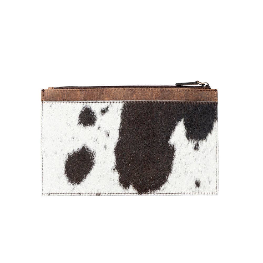 Hayride Hair-On Hide & Leather Pouch – Midnight Black